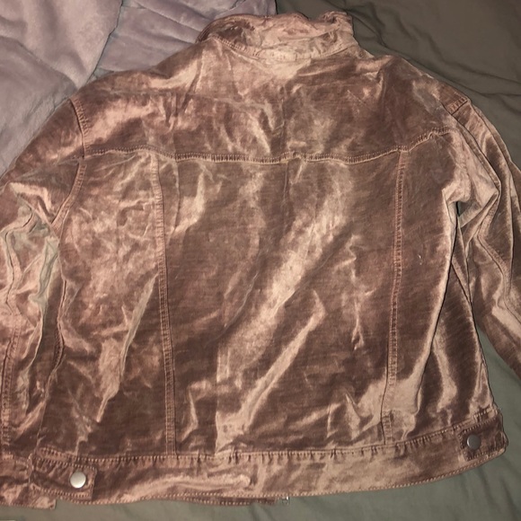 Free people oversized trucker moto crushed velvet jacket - Picture 6 of 7